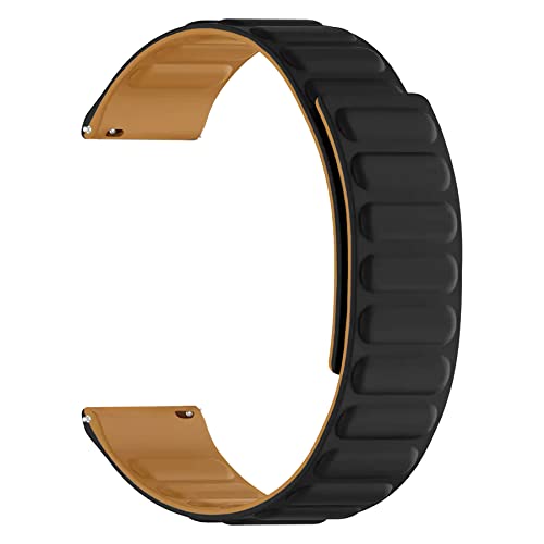 Image of ACM Watch Strap Magnetic Silicone Loop Compatible with Universal 22mm Size Replacement Strap Smartwatch Luxury Band Black