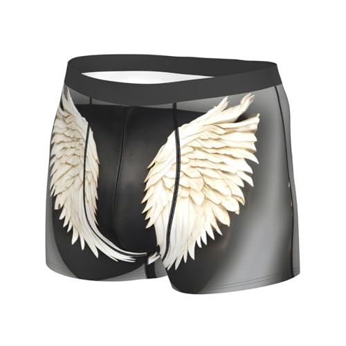 angel feathers print Mens Underwear Boxer Briefs Breathable Soft Moisture Wicking with Fly Underwear for Men2
