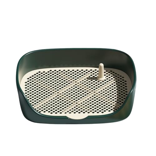 JiFocelt お掃除簡単ステップ壁付トイレ、 犬用トイレ ペット用トイレ 犬用トレーニング用トイレトレイ 小便器トイレトレーナー 子犬用トイレ 小型犬用トイレ トレイメッシュフェンス付き (48cm*37cm*13cm,レトログリーンです)