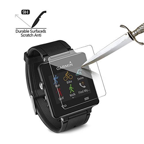 AKWOX (Pack of 4) Tempered Glass Screen Protector for Garmin Vivoactive, [0.3mm 2.5D High Definition 9H] Premium Clear Screen Protective Film for Garmin Vivoactive by AKWOX - Image 3
