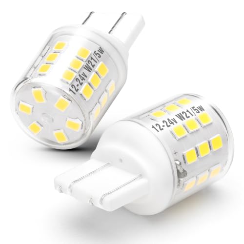 Image of T20 W21/5W LED Bulb DC12-24V, Daytime Running Lights, 6500K Daylight White