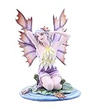  Les Alpes Fata dell\'Acqua IALA Seduta sul Foglio, Collezione Fairy Land, Altezza 19,5 cm - Statuetta Figura Dipinta a Mano - 042 692