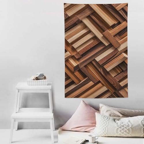 Tapisserie murale douce effet bois lignes zigzag WSOIHFEC