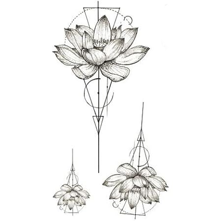 Amazon Com Flowers Lotus Temporary Tattoo Sticker Waterproof Women Girls Kids Hand Arm Party Favor Makeup Body Art 10 5x6cm Set Of 5 Color1 Beauty