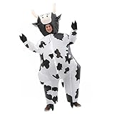 ISTOOLL Inflatable Costume Christmas Blow up Cow Costumes Funny Cosplay Party Festival Masquerade Air Suit Inflatable Full Body Jumpsuit for Adults Unisex Men Women