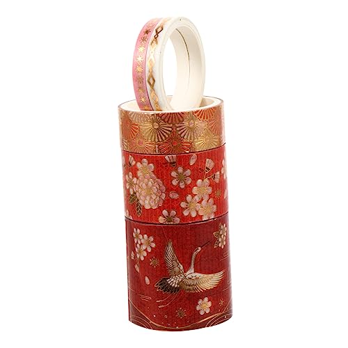 Sewroro 5 Rolos De Fita Washi De Guindaste Fita Adesiva Dupla Face Fita Adesiva Decorações De Flores
