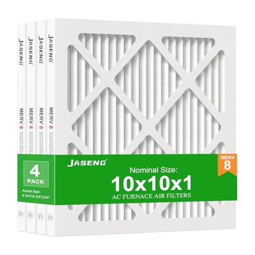 Image of 10x10x1 MERV 8 Air Filter, 4-Pack for Furnace HVAC