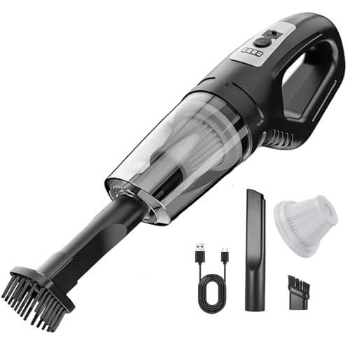 Handheld Vacuum Cleaner Hand Held Vacuum Cordless Car Vacuum Cleaner Powerful Suction Portable Lightweight Small Vacuum Cleaners with Large-Capacity Battery for Home Car Carpet Pet Hair Cleaning