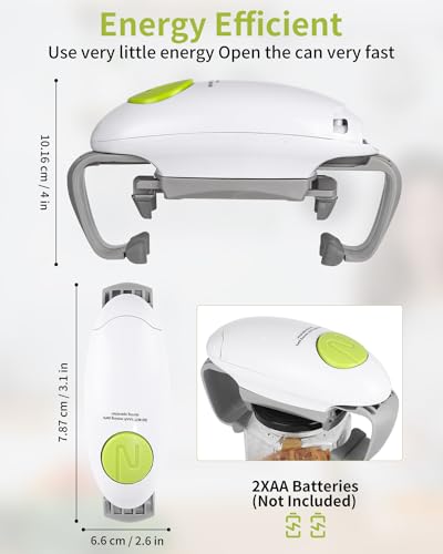 Miniatura 3 de Leazzle Abridor De Tarros Eléctrico, Accesorio De Cocina, Abrelatas Automático Para Nuevos Frascos Sellados, El Abrelatas De Manos Libres,Abrebotellas Para Manos Artriticas Blanco