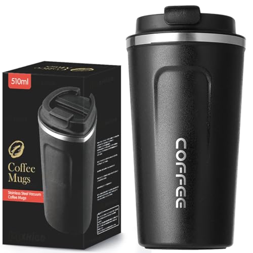 Catálogo de Termo Taza los 5 más buscados. 50 MXHIGO Termo Taza para Cafe de 510ml/18oz de Acero Inoxidable 304 con Tapa, Vaso Térmico de Café Frío y Caliente, Hermética Cero Derrames, Botella de Agua para Hogar, Oficina,...