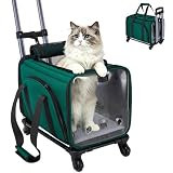 ASPFEIWELL Soft Cat Carrier with Detachable Wheels...