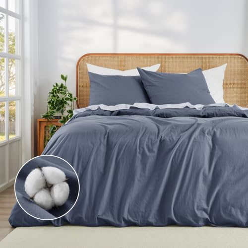 Duvetnova Bettwäsche 135x200 Baumwolle 4teilig Beige Superweiche 100% Vorgewaschene Baumwolle