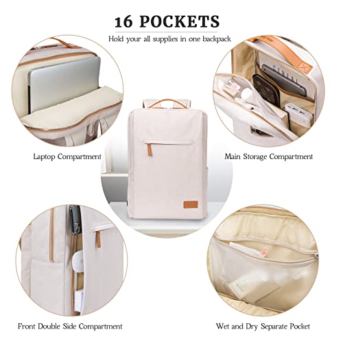 Hp hope Laptop Backpack for Women Travel Durable Backpacks Carry On, with USB Charging Port, Fits 15.6 Inch Laptop - Image 2