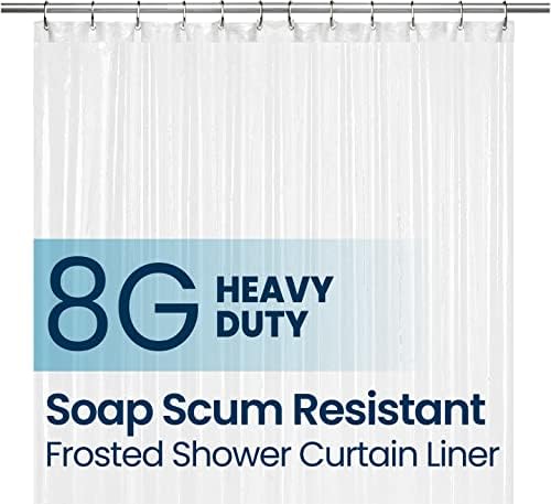 LiBa Bathroom Shower Curtain Liner - Waterproof Plastic Shower Curtain Premium PEVA Non-Toxic Shower Liner with Rust Proof Grommets Frosted 8G Heavy Duty Bathroom Accessories 72x96