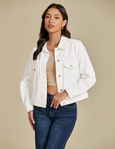 luvamia Denim Jackets for Women Trendy Casual Button Down Relaxed Fit Western Trucker Distressed Jean Jacket with Pocket2