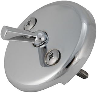 Hardware Handle, Chrome, for Bathtub Waste Overflow Drain, Trip Lever Face Plate, Includes Screws, Zinc Construction, Model 51047