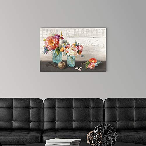 French Cottage Bouquet Iii Canvas Wall Art Print, Floral Artwork #TOP3
