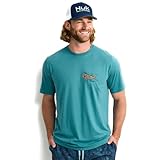 HUK Camiseta de Manga Corta para Hombre, Color Azul tormenta