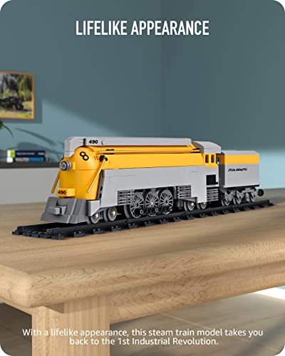 Nifeliz CO490 Steam Train, Iconic Locomotive Building Set with Track, Collectible Railway Model Toy for Adult Gift Giving (808 Pieces) - Thumbnail 6