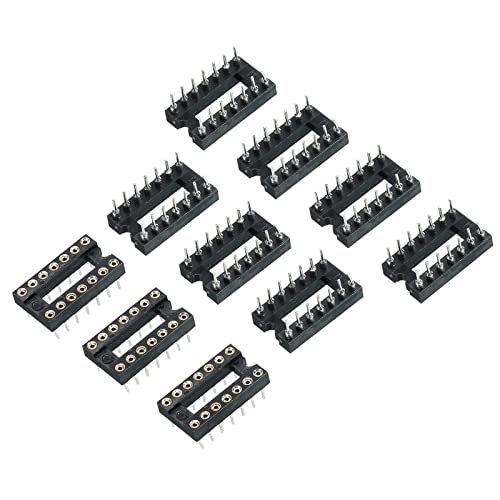 Tool parts DIP IC Chip Socket Adapter Round Pin 14P 2.54mm Pitch IC Socket - 10 Pack