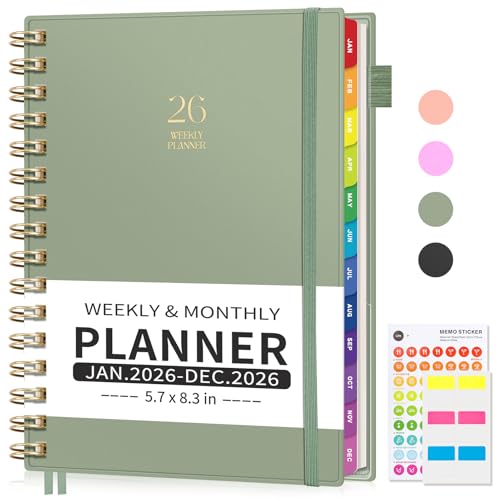 EMSHOI 2026 Planner, Weekly and Monthly, JAN 2026 - DEC 2026, A5 (5.7