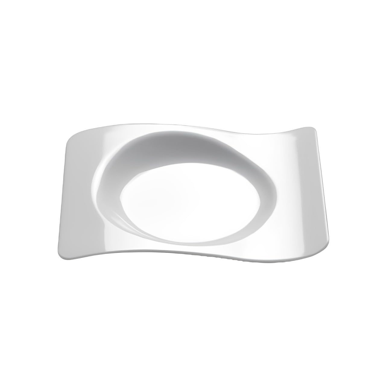 Piattino PS Forma Bianco 10 ml – 50 pz - Adatto per Finger Food e Aperitivi, Ideale per Catering e Buffet, per Cocktail e Bevande