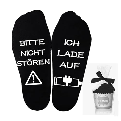 Geschenke für Männer Geburtstag,Geburtstagsgeschenk Mann Lustige Socken Herren 43-46,Socken mit Spruch'Bitte Nicht Stören Ich Lade Auf'Weihnachtsgeschenke,für Valentinstag Weihnachten Socks Geschenk