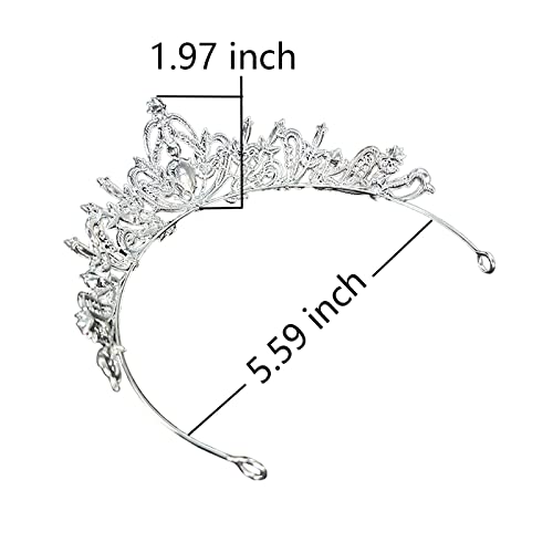 Fancy-J Crown Tiara For Women Features Sparkling Rhinestones And Crystals Tiaras For Girls Comfortable Fit For All Head Sizes Tiaras For Women Princess Birthday Parties Weddings And Proms (Silver-White Crystal) #TOP1