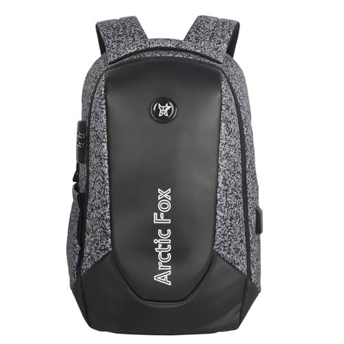 Image of Arctic Fox Ranger Anti-Theft Backpack with USB Charging Port | 35 Ltr Capacity | Multipurpose Backpack |Rain Cover | Number Lock | 15.5 Inch Laptop Backpack (Glitch Grey)