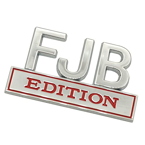 Image of 2 Pack FJB Emblem 3D Fender Badge Decal Car Truck Metal Replacement for Universal Vehicle, Car, Truck, SUV Chrome Red