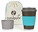 Reusable Coffee Cup for Travel To Go 12oz | Portable Bamboo Mug with Lid, 2 Sleeves, Carry Bag | Plastic and BPA Free | Dishwasher Safe Eco Cups 350ml