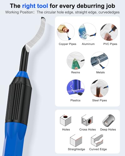 VASTHOME Deburring Chamfer Tool Kit - for Metal, PVC, Copper Pipes, 3D Printer Parts, Rods, Bolts - Size Range: 1/8\" to 3/4\" (3-19mm) - External Deburrer - Thumbnail 5