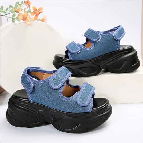 Women's Adjustable Hook and Loop Open Toe Platform Sport Sandals Summer Outdoor Wedge Orthotic Walking Sandals Casual Beach Sandals3