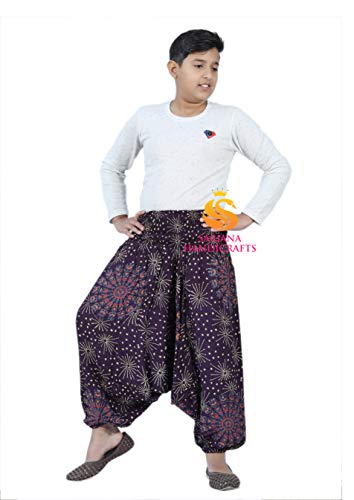 SARJANA Kids Rayon Mandala Harem Pants Children Girls Boys Boho Hippie Toddler Beach Unisex Comfy Trouser2
