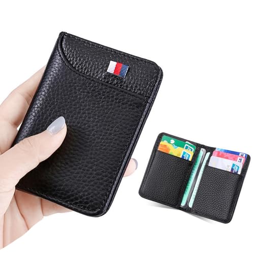 Wallet for Men, Mens Wallet, Slim Wallet for Men, Leather Wallet Card Holder with 7 Card Slots, 2 ID Windows, Front Pocket Bifold Men Wallet (Black)3