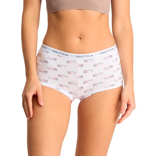 Image of Nautica Women's Cotton Boyshort Underwear Set, 5-Pack