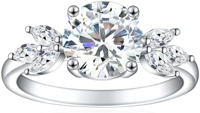 925 Sterling Silver Engagement Ring for Women Heart Gemstone Birthstone Promise Ring for Her Colored Cubic Zirconia Ring Size 4-10.5