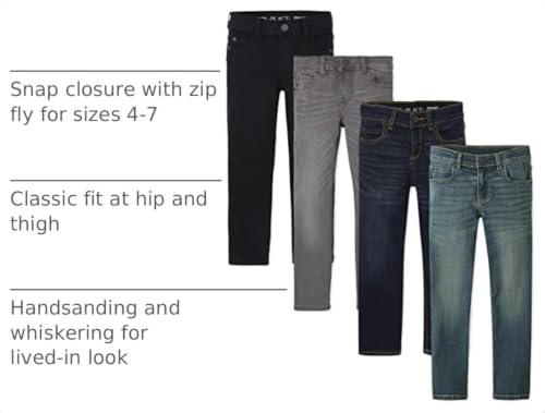 The Children's Place Boys Basic Straight Leg Jeans,Carbon Wash/Dk Juptier 2 Pack,10H - image 3