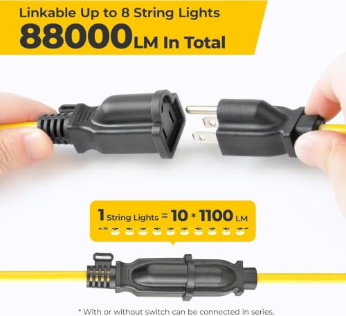 100FT 100W 3Prong ConstructionTemporary String Lights,ETL Certified by HYANGLUX - Image 5