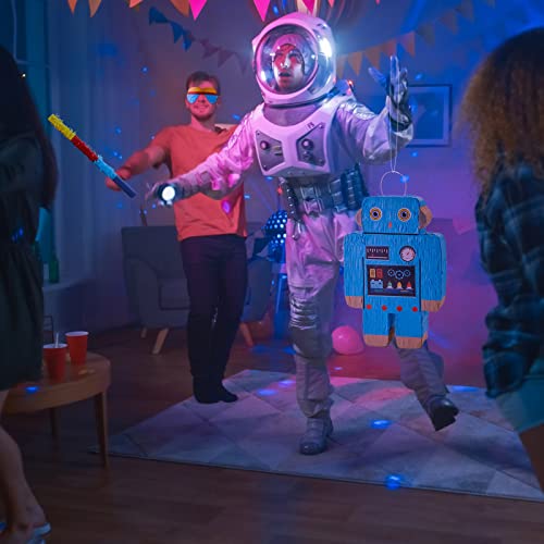 4 Pcs Robot Pinata Set 16.5 X 11 X 3 Inch Robot Birthday Party Supplies With Pinata Stick, Blindfold And Confetti Robot Party Pinatas For Birthday Party Decoration Boy Girl Game #TOP4