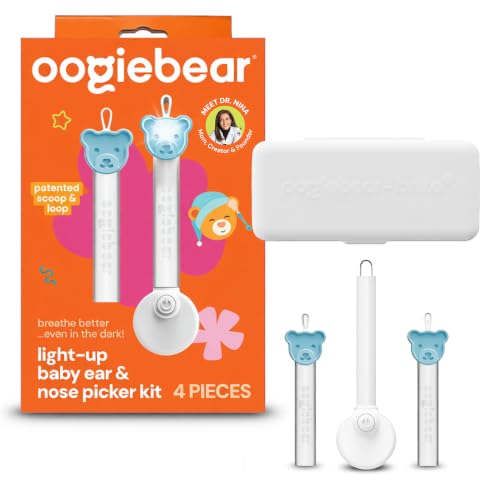 Image of oogiebear Brite - Baby Nose Cleaner and Ear Wax Removal Tool. Baby Gadget with Nighttime LED Light. Safe Snot Booger Picker for Newborns, Infants & Toddlers