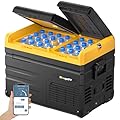 BougeRV 12 Volt Car Refrigerator Dual Zone, Electric Cooler Portable Freezer Fridge APP Control, ED35 (35L) Compressor Fridge 12V/24VDC 110~240V AC, for Truck Van RV SUV Boat Travel Camping Road Trips