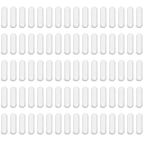 Image of Weewooday 80 Pieces PTFE Magnetic Mixer Stirrer Bar, White Color Stainless Steel Laboratory PTFE Stir Plate Bar, Mixing Plate Magnet Stick (30 Mm / 1.18 Inch)