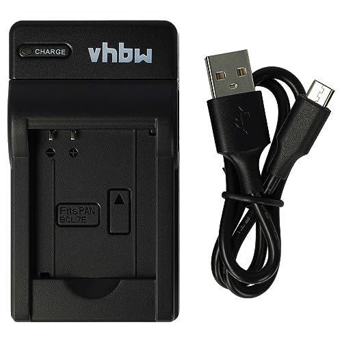 vhbw Charger compatible with Panasonic Lumix DMC-F5, DMC-FH10, DMC-FS50, DMC-SZ10 Camera Battery Camcorder - Cradle, Charging Status Indicator