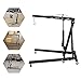 2 Ton Folding Engine Hoist, Folding Engine Hoist Lever, Heavy Duty Steel Hydraulic Shop Engine Crane with 6 Iron Caster Wheels, for Car Fixing, Workshops, Garages, 4400lbs Load Capacity (Black)