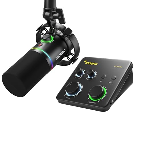 Image of MAONO USB Audio Interface for PC & XLR Dynamic Microphone: Interface with XLR Input 24-bit /192kHz Routing Software Loopback for Recording Music, Guitar, Podcast, Streaming