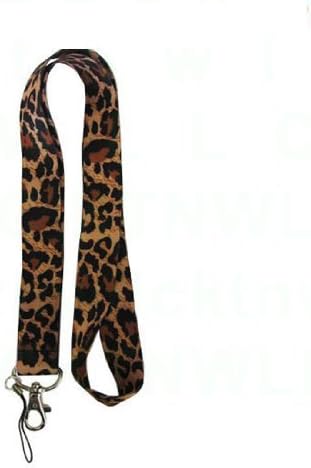 AutoUnlimted Animal Print Key Chain Lanyard with Swivel Key Clip and Cellphone Strape - Leopard Tan