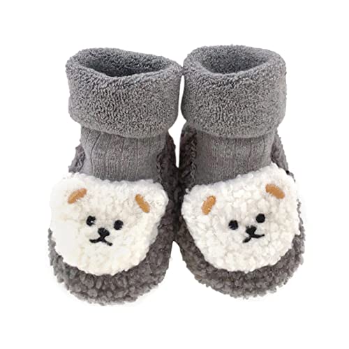 Pantofole per bambini, da giardino, per bambini, estive, per imparare a camminare, per bambini, da ginnastica, da battesimo, da giardino per bambini, chiuse, grigio., Large
