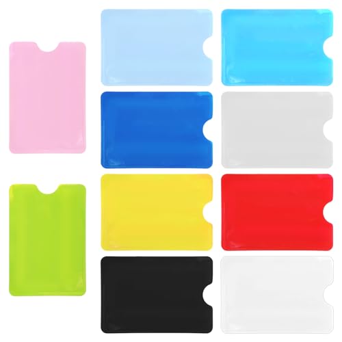 Bruislard 10 Stück RFID Blocker Kartenhülle, RFID Kartenhalter Hülle Geldkarte Blockierende NFC Schutzhüllen Kreditkartenhülle Bunt Diebstahlsichere Schutzkarte für Damen Herren, 9cm×6cm(10 Farben)