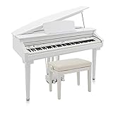 Includes Height-Adjustable Piano Stool Stunning Build and Gloss White Finish 128 Realistic Voices and Weighted Keys 100 Rhythm Styles and Accompaniments Ideal Acoustic Replacement